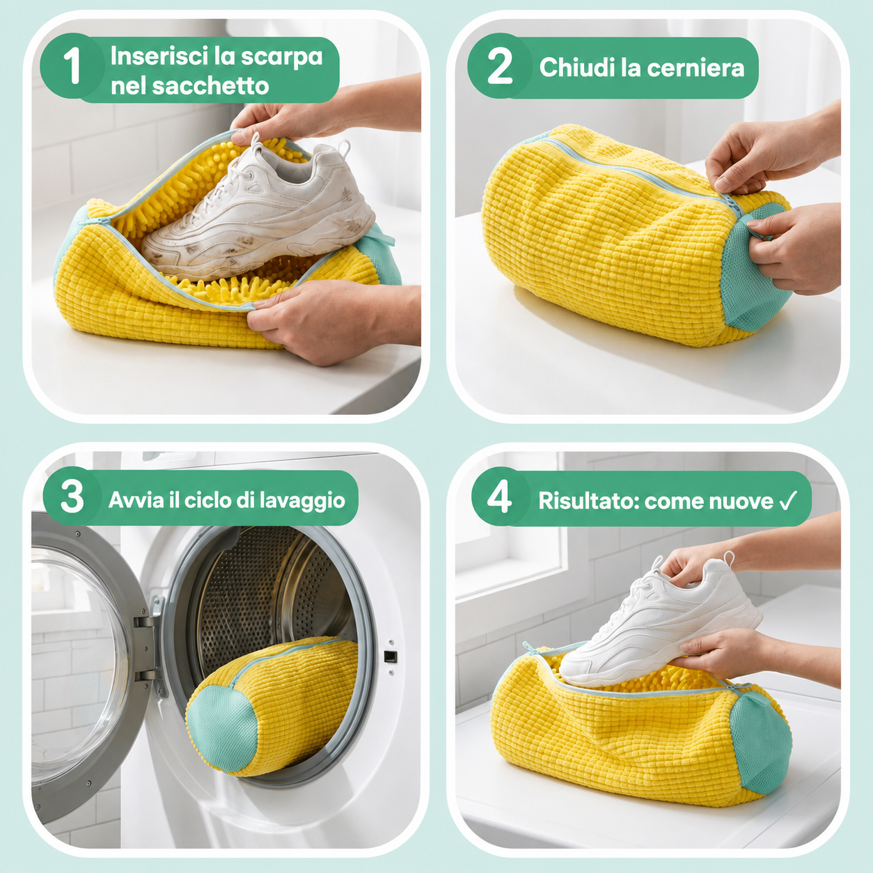 ZenWash™ | Sacco Protettivo per Lavare le Scarpe in Lavatrice