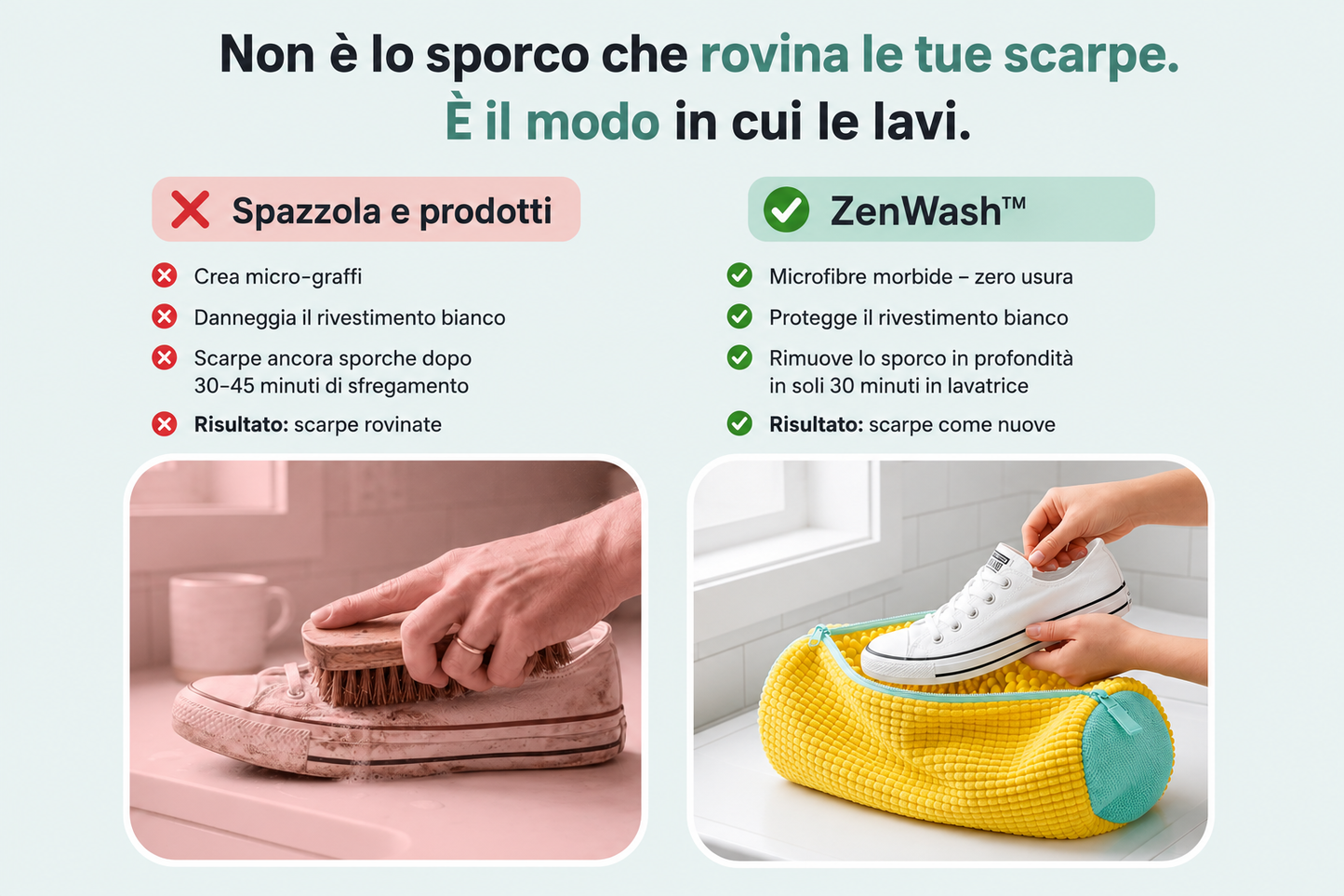 ZenWash™ | Sacco Protettivo per Lavare le Scarpe in Lavatrice